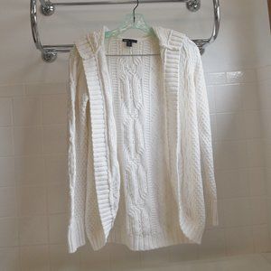 Gap Kids White Knit Hooded Cardigan